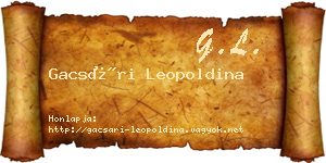 Gacsári Leopoldina névjegykártya